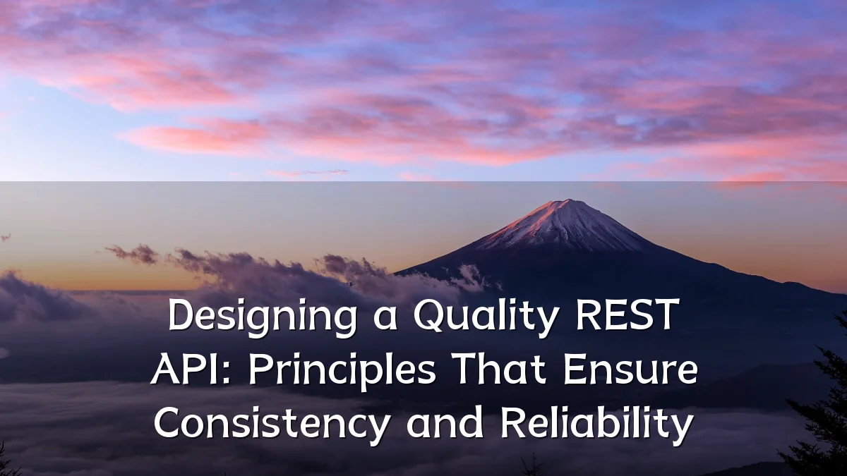 Designing a Quality REST API: Principles That Ensure Consistency and Reliability
