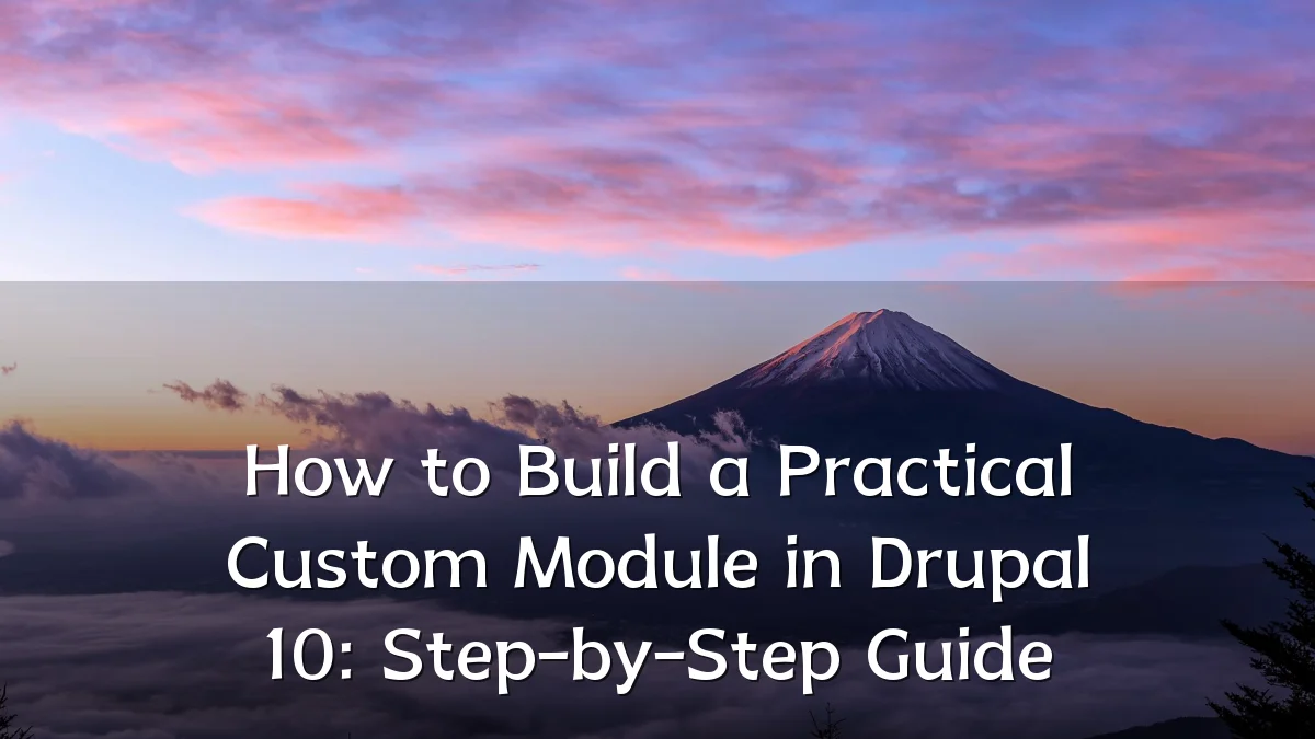 How to Build a Practical Custom Module in Drupal 10: Step-by-Step Guide
