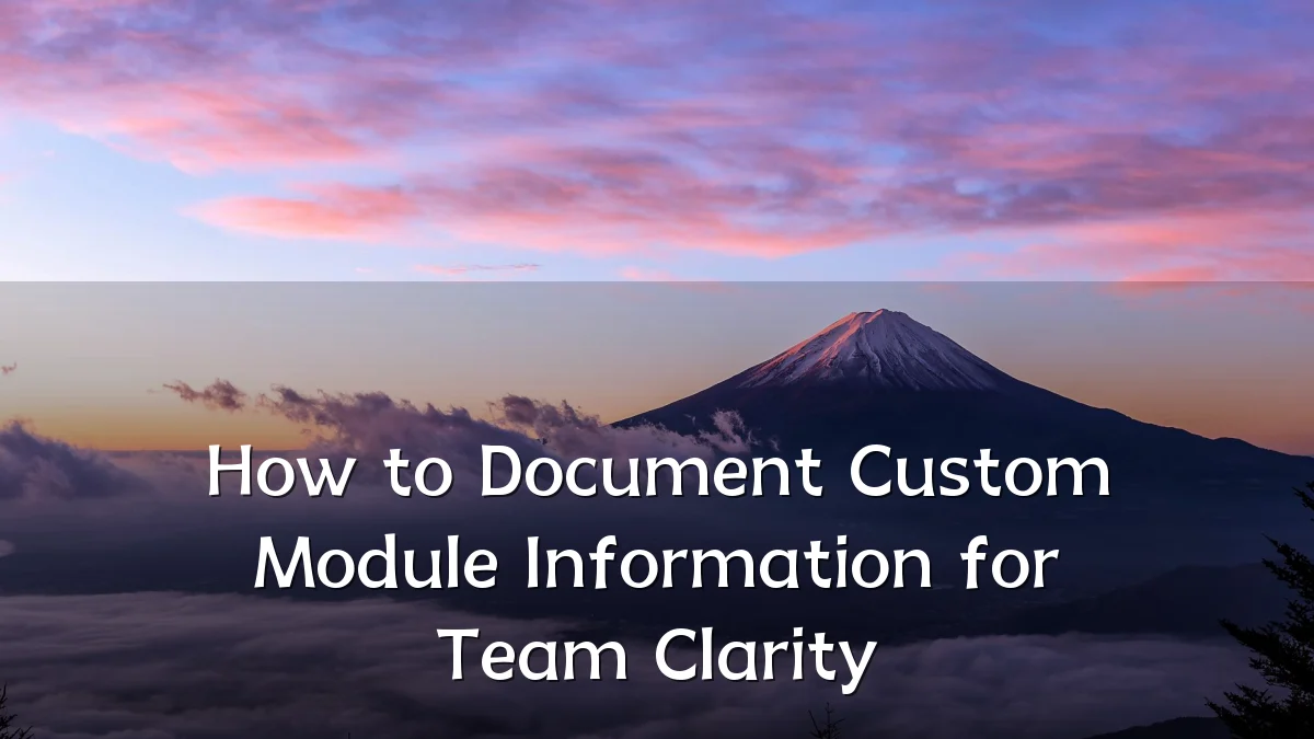 How to Document Custom Module Information for Team Clarity