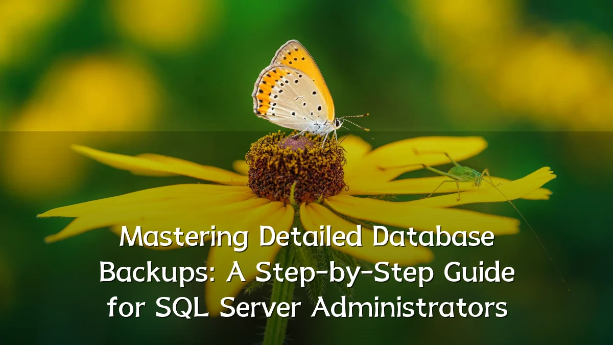 Mastering Detailed Database Backups: A Step-by-Step Guide for SQL Server Administrators