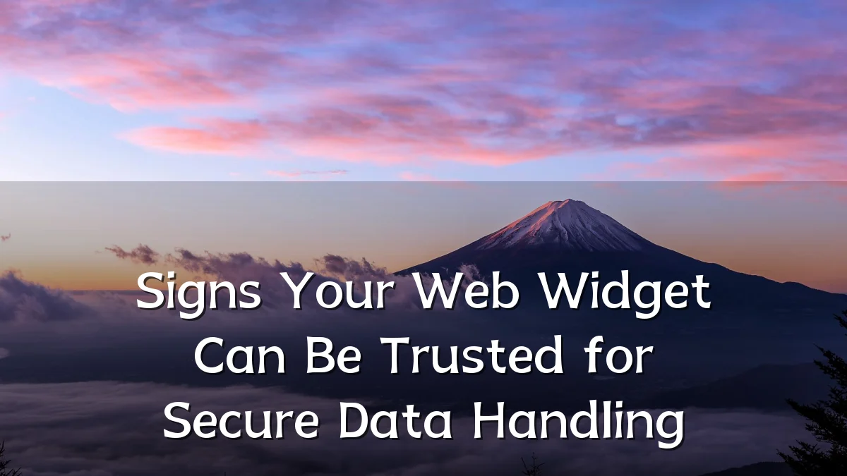 Signs Your Web Widget Can Be Trusted for Secure Data Handling